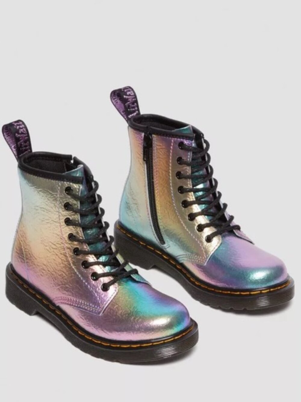 Dr. Martens Junior 1460 Rainbow Leather Lace Up Boots Big Kids Size 4 NIB - Picture 3 of 9